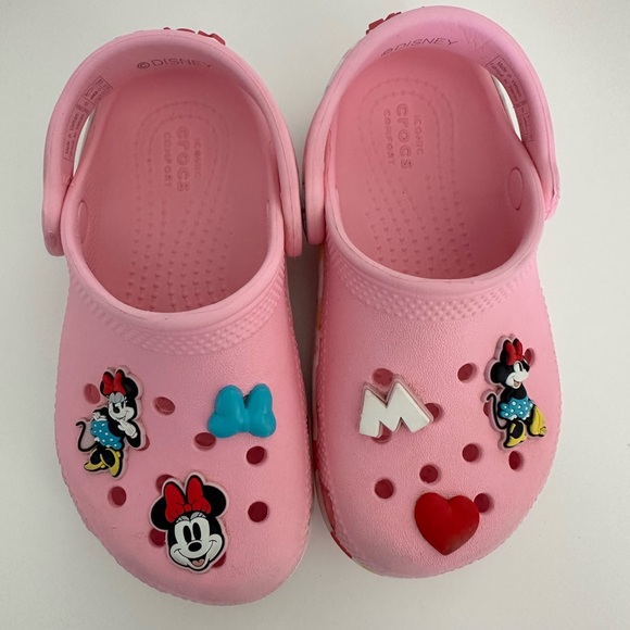 CROCS Other - CROCS Kids Pink Minnie Mouse Charm Clogs size c9